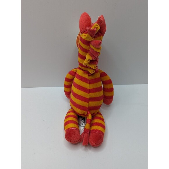 Jellycat Little Zany Zebra Orange Striped Plush Stuffed Animal Lovey - Picture 2 of 6